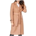 thumbnail image 2 of LSLJS Womens and Winter Lapel Woolen Cloth Coat Trench Jacket Long Overcoat Outwear, 2 of 8