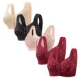 thumbnail image 1 of Plebaso Everyday Bras Pack of 5 for Women Front Closure Button Bras No Underwire Full Coverage Bralettes, 1 of 3