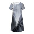thumbnail image 4 of Robe Maxi d'Été pour Femme, Robe d'Été Bohème à Imprimé, Manches Courtes, Robe de Plage, Robe Longueur Genou, Robe à Manches Courtes en Liquidation, 4 of 5