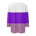 thumbnail image 4 of Timegard Womens Tops Crewneck 3/4 Sleeve Color Block Comfy Tee Shirts Fall Casual Loose Tops Blouse, 4 of 4
