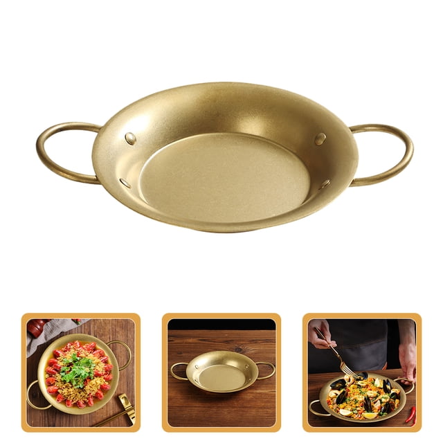 HONMEET Stainless Steel Spanish Paella Pan Golden For Professional Chefs And Home Cooks 1Pack