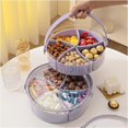 thumbnail image 4 of 2PC Stainless Steel Cutlery Set Divided Serving Tray With Lid And Handle Portable Snack Tray With Lid Snackle Box Charcuterie Container Snack Platters Organizer For Candy Fruits Snacks White, 4 of 9