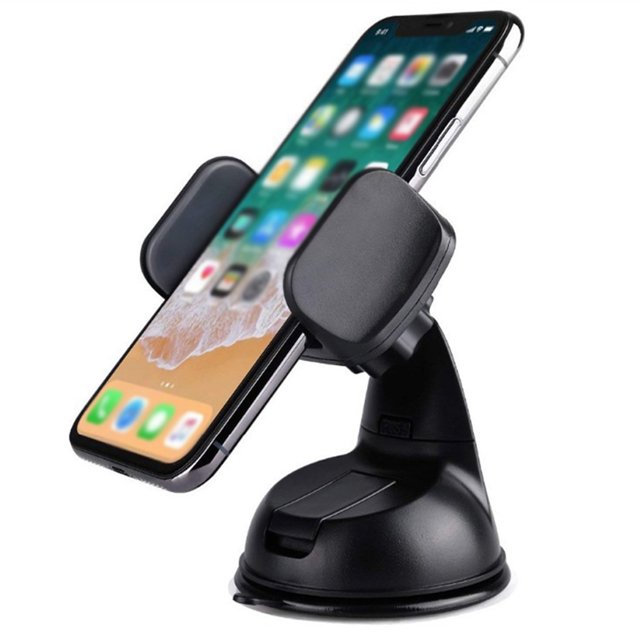 Baohd Universal Sucker 360掳 Rotation Phone Holder Car Stand Dashboard Suction Adjustable Clip Windscreen Support Mount Black red 1 Pc