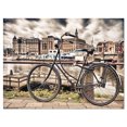 thumbnail image 2 of Bike Over Bridge in Amsterdam - Cityscape Photo Canvas Print, 2 of 3