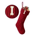 thumbnail image 1 of TETOU Bas de Noël avec Lettre Initiale 18 Pouces Bas pour Décoration de Noël - Rouge I, 1 of 6