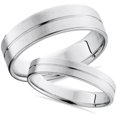 thumbnail image 1 of Ensemble d'Alliances Assorties en Or Blanc 14 K Brossé, 1 of 1