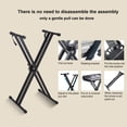 thumbnail image 4 of Loewten Portable X-Style Keyboard Stand Double Braced Music Electric Organ Holder Adjustable Height, Double Keyboard Stand, 4 of 8