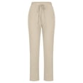 thumbnail image 3 of XZNGL Mode Femmes Été Décontracté Ample Coton et Lin Poche Pantalon Uni, 3 of 7