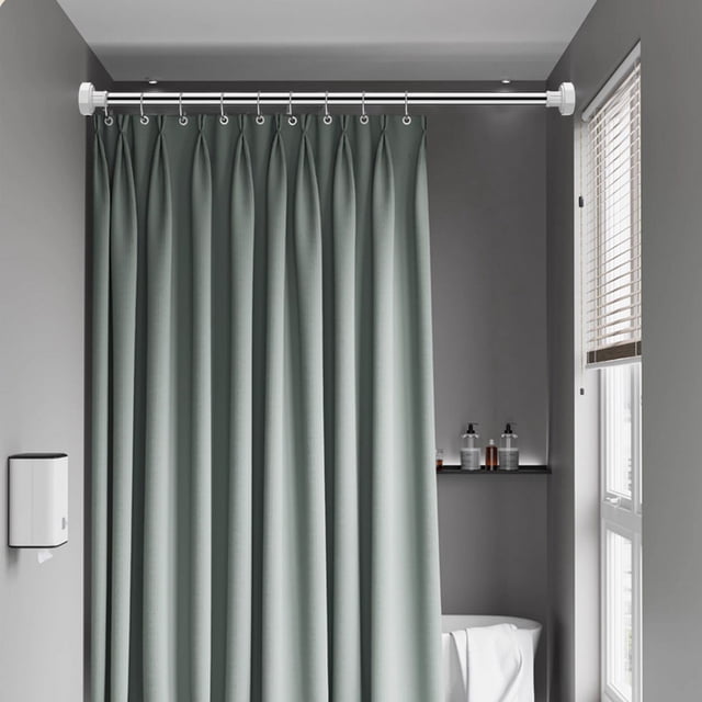 Tringle de Rideau de Douche Télescopique en Acier Inoxydable Réglable 19,7-31,5 Pouces Installation Sans Perçage / Tringle de Séchage pour Vêtements Gain de Place / Options Noir Blanc Argent Multicolore
