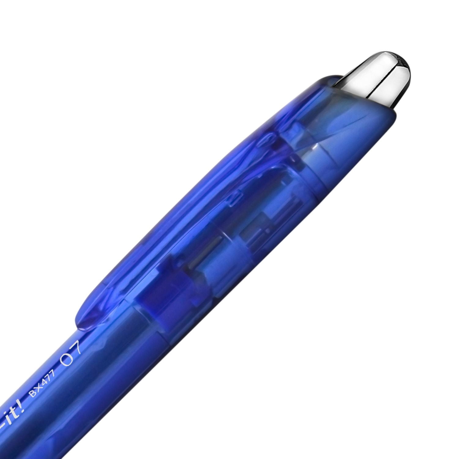 Pentel Feel-It!, Low Viscosity, Retractable Ballpoint Pen, Blue Ink, Metal Tip, 0.7mm, Box of 12
