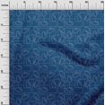 thumbnail image 2 of oneOone Viscose Jersey Fabric Geometric Maze & Rabbit Animal Sashiko Print Decor Fabric Printed BTY 60 Inch Wide, 2 of 5