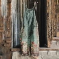 thumbnail image 1 of LOVZFMLL Combinaison pour Femme, Imprimée d'Été Sans Manches, Dos Nu, Ample, Longue, Vert Armée, 2TG, 1 of 5