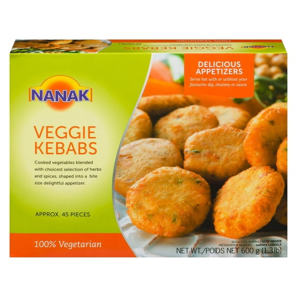 Nanak Kebabs Végétariens – 100 % Végétariens Congelés 600 g