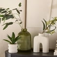 thumbnail image 2 of Bouclair Green Ribbed Glass Table Vase, 2 of 10
