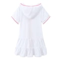 thumbnail image 4 of Girls' Terry Cloth Swim Cover Up - Hooded Zip Bathrobe - Absorbent Beach Dress - 3-11Y Sizes - Short Sleeve, 4 of 8