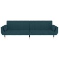 thumbnail image 3 of vidaXL 2-Seater Sofa Bed with Two Pillows Blue Velvet, 3 of 5
