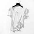 thumbnail image 2 of Yuyuzo T-Shirts pour Femmes à Manches Courtes, Col Rond, Basiques, Hauts de Sortie, T-Shirts de Couleur Unie, T-Shirts Décontractés Amples, 2 of 7