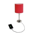 thumbnail image 2 of LimeLights Stick Lamp with Charging Outlet and Fabric Shade, 2 of 4