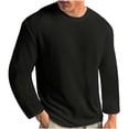 thumbnail image 1 of RXIRUCGD T-shirt Tricoté d'Été Uni à Col Rond à Manches Courtes pour Homme, Noir, Taille : L, 1 of 5