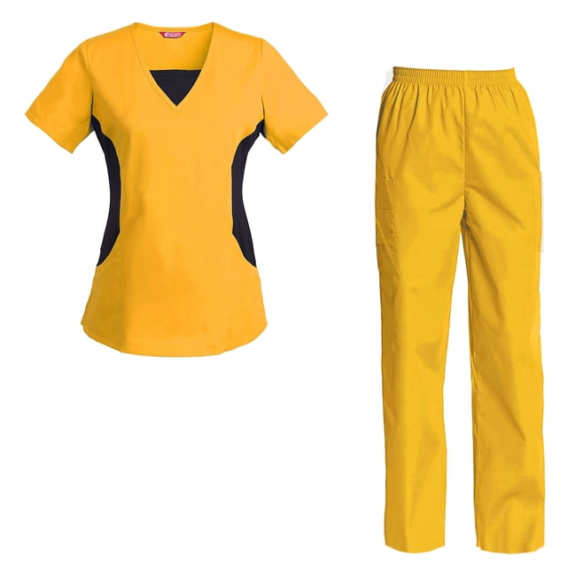 Women's Scrubs Set Scrub Top and Pants Scrubs Set