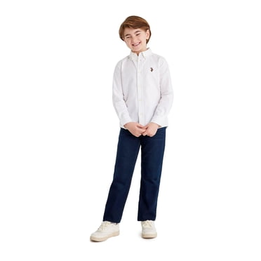 U.S. Polo Assn. Chemise Oxford Boutonnée à Manches Longues pour Garçon