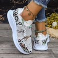 thumbnail image 4 of Chaussures pour Femmes Adultes Croquis Sandales Chaussure pour Femme Chaussures de Sport Décontractées pour Femmes avec Imprimé Léopard Chaussures Décontractées à Semelle Plate Chaussures pour Femme (Blanc, 8), 4 of 7