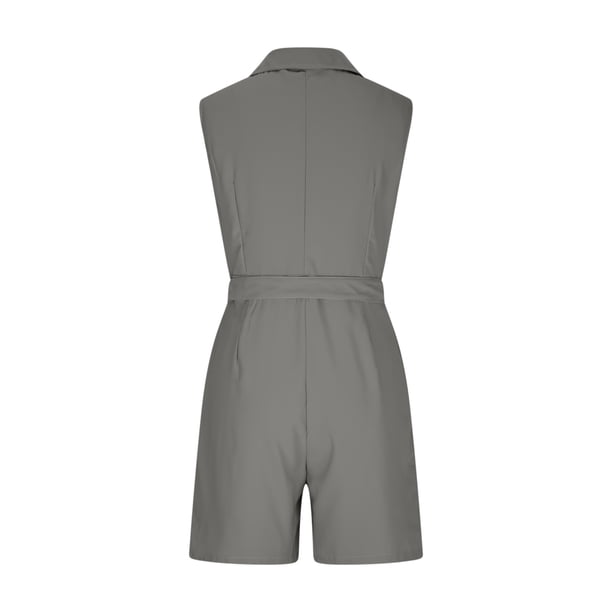 RKSTN Rompers for Women Casual Short Summer Romper Stand Collar
