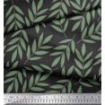 thumbnail image 2 of Soimoi Gray polyester Crepe Fabric Pecan Leaves Decor Fabric Printed Yard 42 Inch Wide, 2 of 3