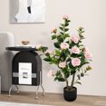 thumbnail image 4 of Gymax 2PCS 38'' Artificial Camellia Tree Faux Floral Plant Fake Tree for Decoration, 4 of 10
