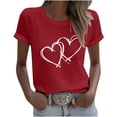 thumbnail image 3 of VKOYWKM T-Shirts Cœur d'Amour Femmes T-Shirts de la Saint-Valentin Mignon Haut à Imprimé Cœur d'Amour T-Shirts à Manches Courtes de la Saint-Valentin T-Shirts de Fête Col Rond T-Shirts Cœur de la Saint-Valentin, 3 of 5