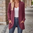 thumbnail image 2 of Yuyuzo Womens Cardigan Long Sleeve Open Front Ribbed Knit Tops Fall Casual Outwear Solid Color with Pockets, 2 of 6
