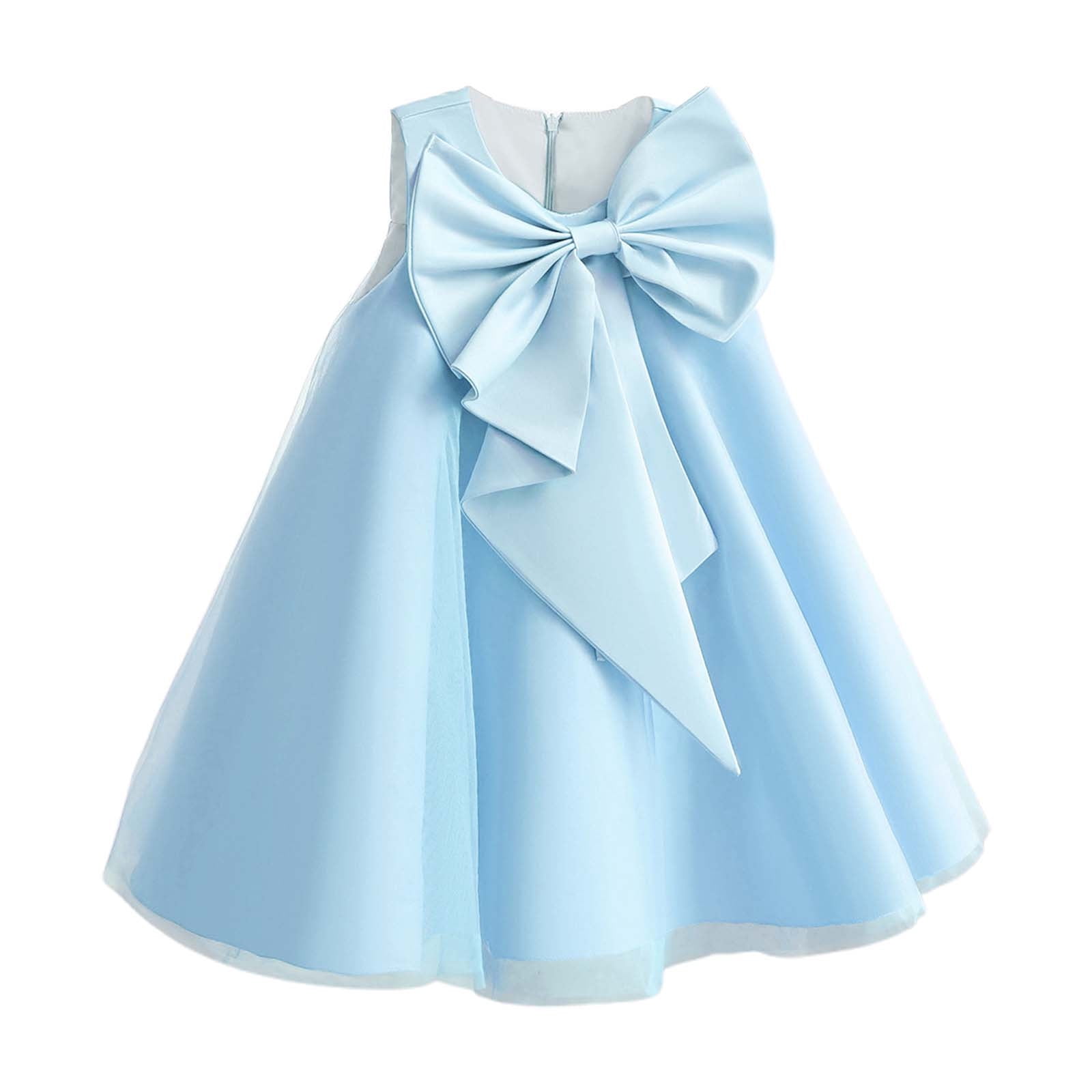 Robes de Cérémonie pour Filles Sans Manches Robe de Bal pour Filles Robe en Tulle pour Tout-Petits Robe d'Anniversaire pour Filles 3-4 Ans