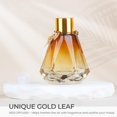 thumbnail image 3 of 4pcs Reed Diffuser, Reed Diffuser Empty Bottles with 20pcs Reed Diffuser Sticks, Delicate Gold Leaf Decor, Glass Fragrance Diffuser Set with lids for Home (Gold, 4pcs), 3 of 7
