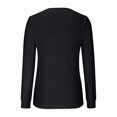 thumbnail image 4 of Timegard Hauts à Oeillets pour Femmes Col Rond Manches Longues Bouffantes T-Shirts Transparents Chic Décontracté Hauts Amples, 4 of 5