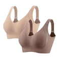 thumbnail image 1 of 2 Pieces Women Plus Size Push-Up Bras No Underwire T-Shirt Bralettes Ribbed Full Coverage Sports Everyday Bras Multicolor, 38/85BCD, 1 of 5