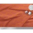 thumbnail image 2 of Soimoi Orange Cotton Poplin Fabric Filigree Damask Print Fabric by Yard 42 Inch Wide, 2 of 3