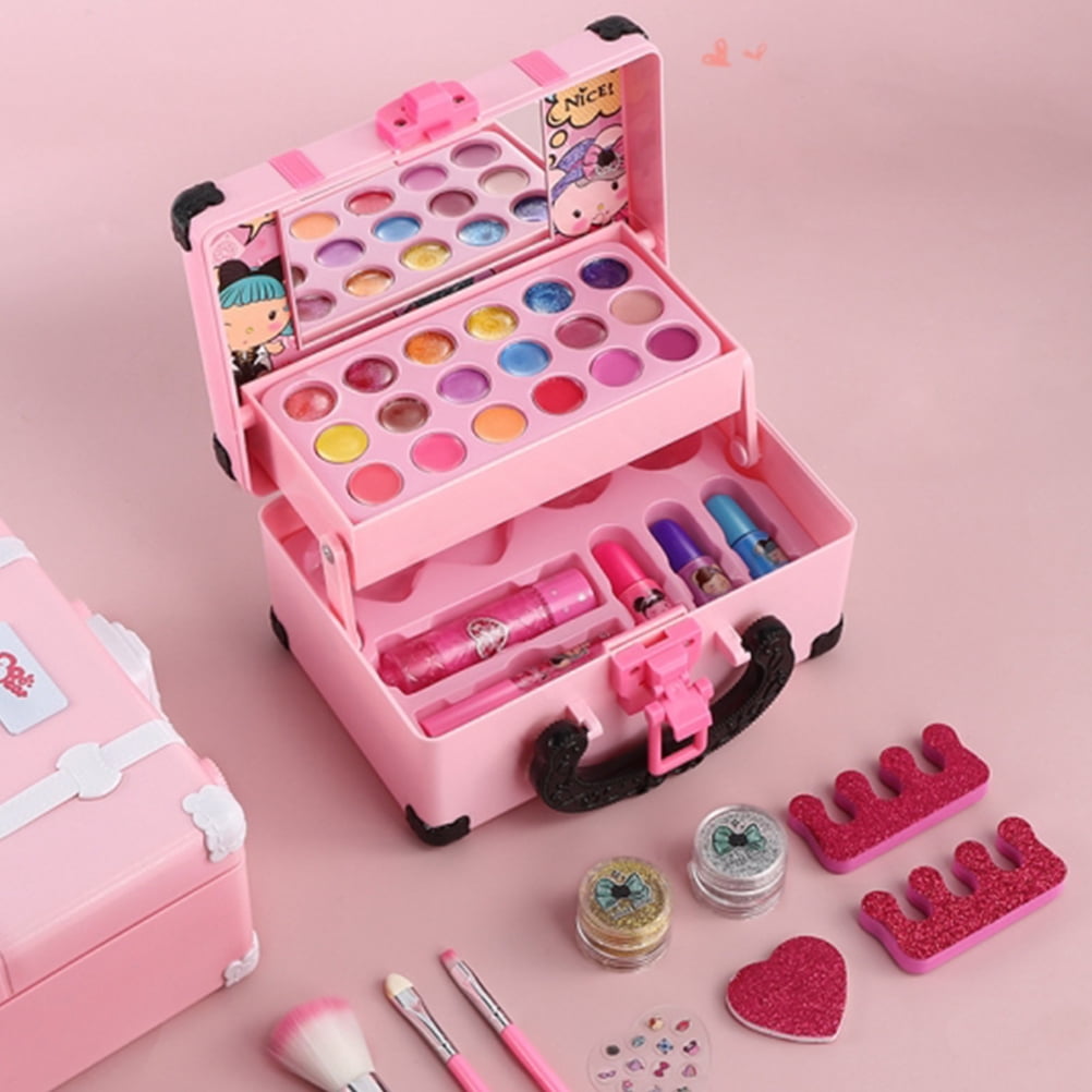 Girls Make Up Set Toys Pretend Play Cosmetic Bag Beauty Toy Makeup Tools Kit Children Pretend Play Toys