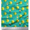 thumbnail image 1 of Soimoi Rayon Fabric Skull,Sun & Palm Tree Nature Print Fabric by Yard 56 Inch Wide, 1 of 3