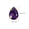 thumbnail image 2 of Unique Bargains 20Pack Teardrop Sew on Rhinestone - 18x13mm Glass Teardrop Crystal Rhinestones in Gold Prong Setting (Dark Purple), 2 of 7