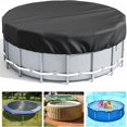 thumbnail image 1 of SUTENGDA 18 Ft Round Pool Cover  Solar Pool Covers for Above Ground Pools  Winter Pool Cover Protector with Pool Accessories  PE Tarp Ideal for Waterproof and Dustproof (Black), 1 of 7