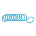 thumbnail image 5 of Anneaux de Rideau de Douche en Plastique Bleu Turquoise Transparent - Ensemble de 12, 5 of 5