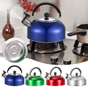 Vaidha Tea Kettle For Stove Top, Whistling Stovetop Tea Kettle, Stainless Steel Red Whistling Tea Pot With Ergonomic Handle, Teapot Whistling Kettle For Stove.