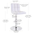 thumbnail image 4 of Bronte Living Leatherette Bar Stool 360 Swivel, Adjustable Height 24" to 33" Mid-Backrest, with Hard Floor Protection Rubber Band - Series Clementine - Set of 2, 4 of 9