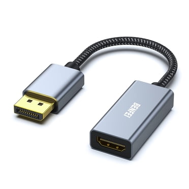 BENFEI 4K DisplayPort to HDMI Adapter cable, (2K 60Hz, 1080p 120Hz) Uni-Directional Display Port to HDMI Monitor converter compatible for HP, Dell, gPU, AMD, NVIDIA, More Male to Female