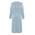 thumbnail image 3 of SHTXOZHI Men's Flannel Robe Warm Fleece HoodedSpa Bathrobe Winter Soft Robes with Pockets, 3 of 5