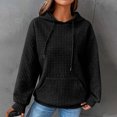thumbnail image 2 of CEHVOM Mode Femmes Décontracté Manches Longues Col Rond Chandails pour Dames Hauts Blouse Chandail à Capuchon Uni Liquidation, 2 of 7