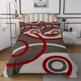 thumbnail image 1 of Erosebridal Abstract Striped Coverlet Set Queen, Modern Geometric Bedding Set, Circle Swirl Decor, 3-Piece, 1 of 5