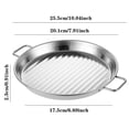 thumbnail image 2 of WIFKLSIIPG Plat de Gril Rond en Acier Inoxydable avec Poignée Assiette de Déjeuner Polyvalente Bord Roulé Plaque de Cuisson pour Dessert Cuit Croustilles Poêles, 2 of 7