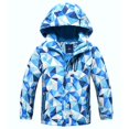 thumbnail image 1 of AAMILIFE Boys Waterproof Fleece Lined Jacket Color Block Windbreaker Hooded Coat, 1 of 2