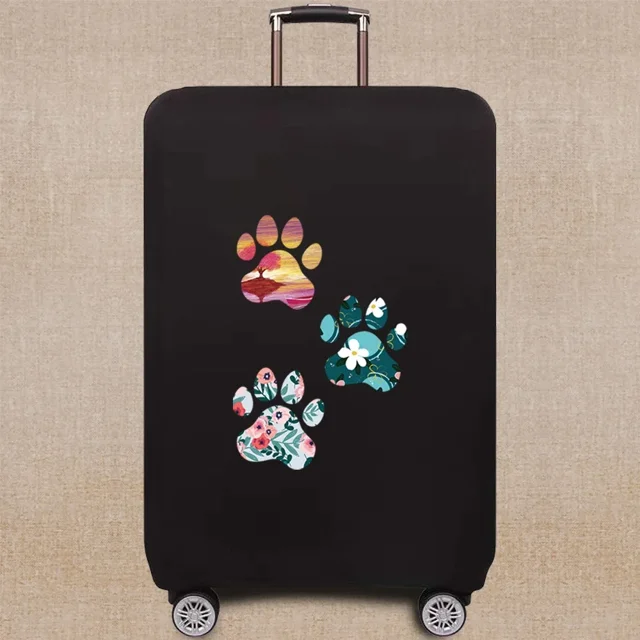 Travel Accessories Luggage Case Suitcase Dust Protective Cover 18-28 Inch Footprints Pattern Series Trolley Case Elastic Cover 8Footprints019 L